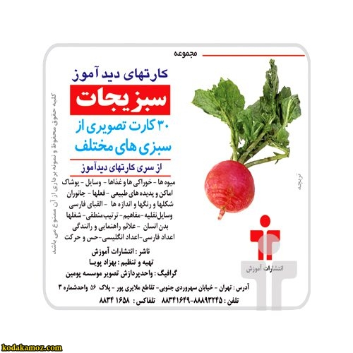 کارت دید آموز سبزیجات