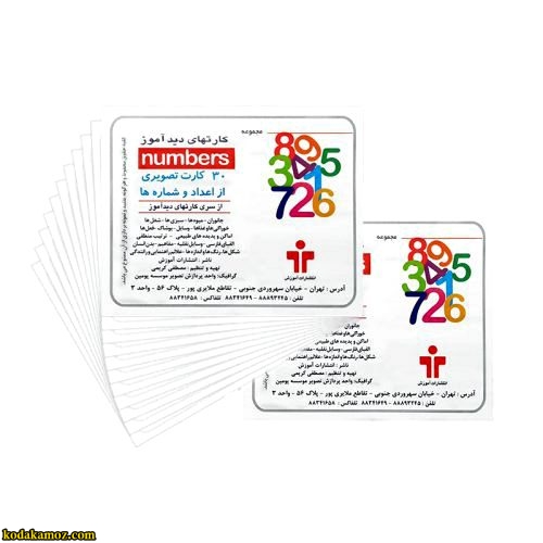  کارت دید آموز اعداد انگلیسی