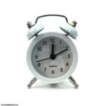 ساعت شماته دار پایه استیل کوچک سفید 1