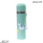 فلاسک استیل اسب تک شاخ سبزآبی