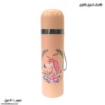 فلاسک استیل اسب تک شاخ نارنجی