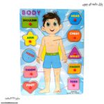 پازل دکمه چوبی پسر بدن