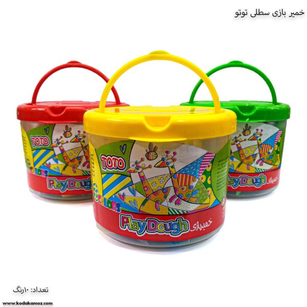 خمیر بازی سطلی 10 رنگ توتو 2