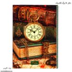دفتر 80 برگ سیمی کلاسیک کلیپس طرح ساعت