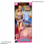 باربی تمام مفصلی ساحلی لباس راه راه رنگی 5