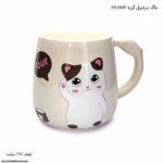 ماگ سرامیکی گربه 4783-27 کرمی 1
