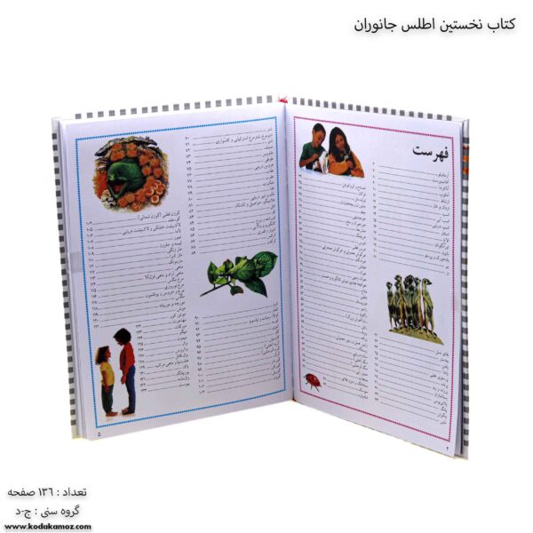 کتاب نخستین اطلس جانوران فهرست
