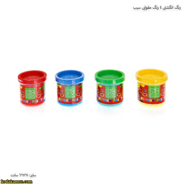 رنگ انگشتی 4 رنگ مقوایی سیب 2