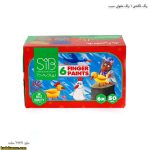 رنگ انگشتی 6 رنگ مقوایی سیب 2