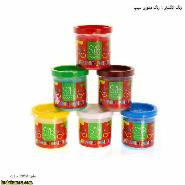 رنگ انگشتی 6 رنگ مقوایی سیب