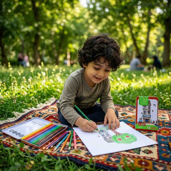 مداد رنگی 12 فلزی سیب 7