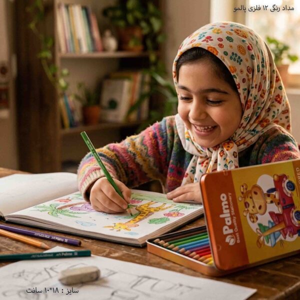 مداد رنگی 12 فلزی پالمو 8